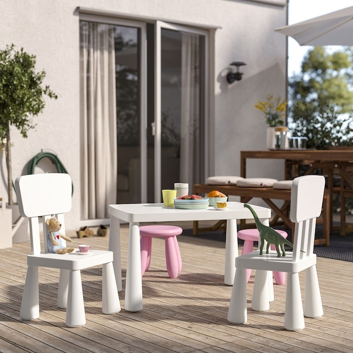 IKEA MAMMUT Children's table for indoor and outdoor use in white color.