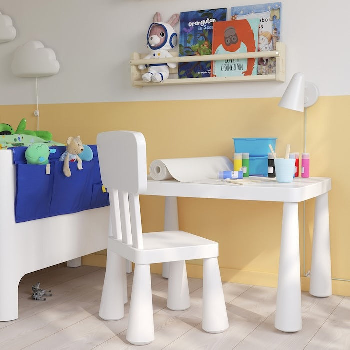 IKEA MAMMUT Children's table for indoor and outdoor use in white color.