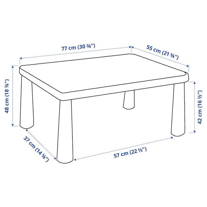 IKEA MAMMUT Children's table for indoor and outdoor use in white color.