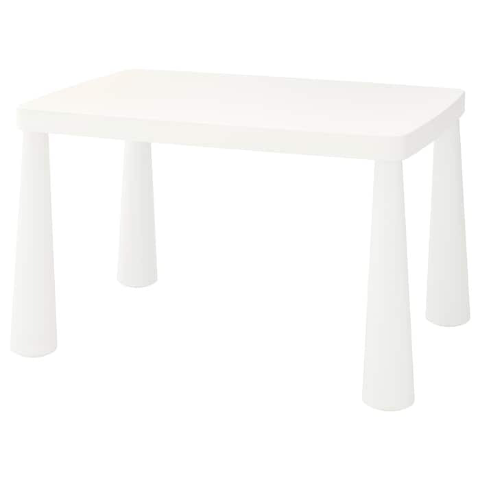 IKEA MAMMUT Children's table for indoor and outdoor use in white color.