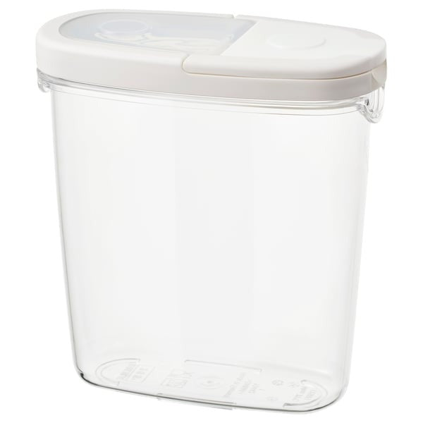 Dry food jar with lid in transparent color size 1.3 liter.