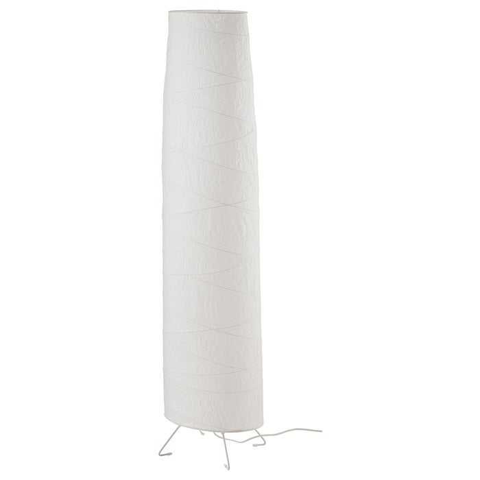 IKEA VICKLEBY Floor lamp in white color with handmade lampshade in rice paper.