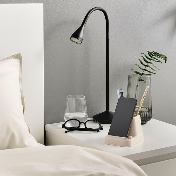 Natural bamboo phone holder hands-free desk stand.