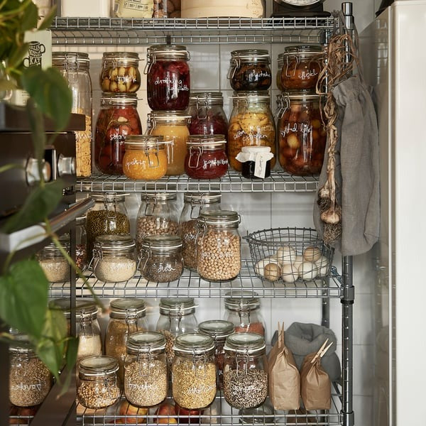 IKEA KORKEN jar with lid clear glass 0.5 l small airtight food storage container.