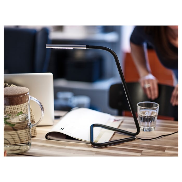 IKEA HARTE LED work lamp in black color.