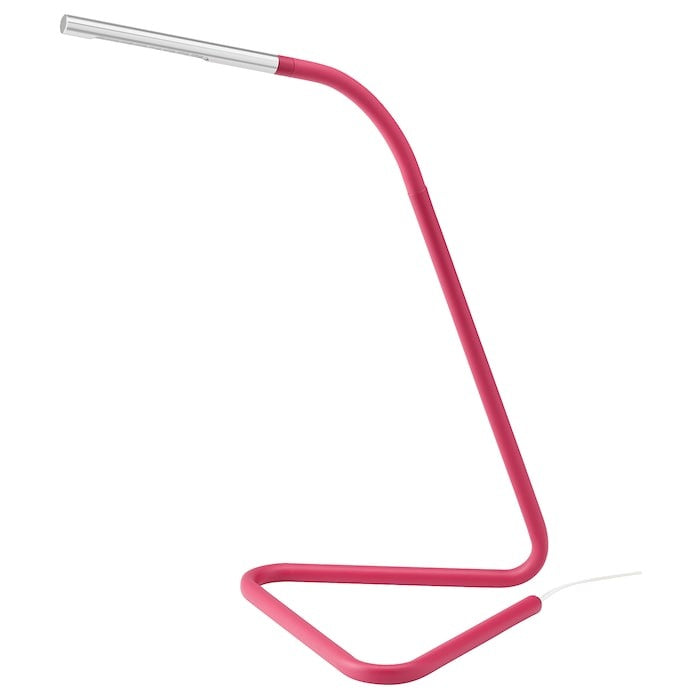 Pink silver LED desk lamp.