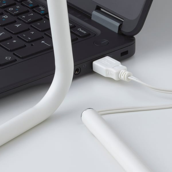 White silver LED desk lamp.