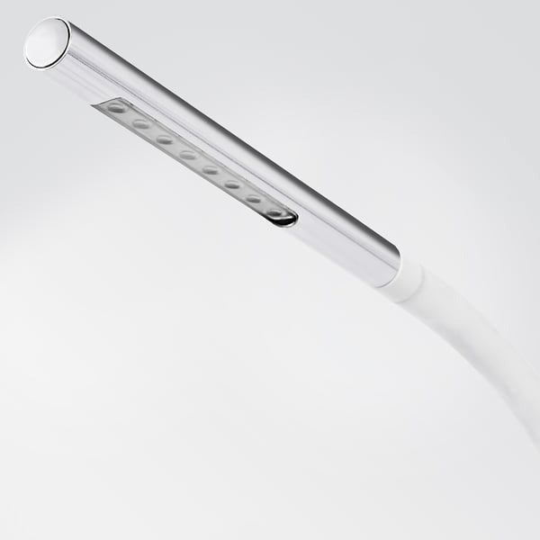 White silver LED desk lamp.