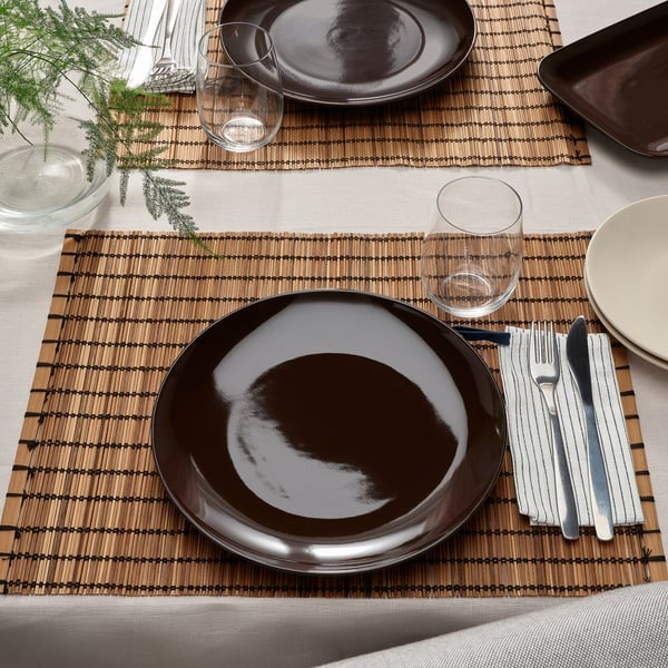 IKEA Plate Glossy Brown Pack of 4 Size 26 cm FARGKLAR.