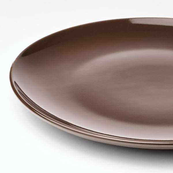 IKEA Plate Glossy Brown Pack of 4 Size 26 cm FARGKLAR.
