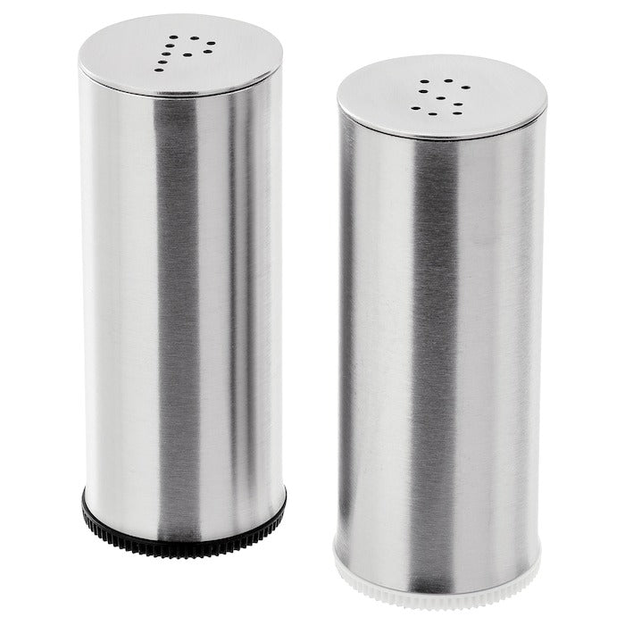 IKEA Salt and Pepper Shaker Set of 2 in Stainless Steel.