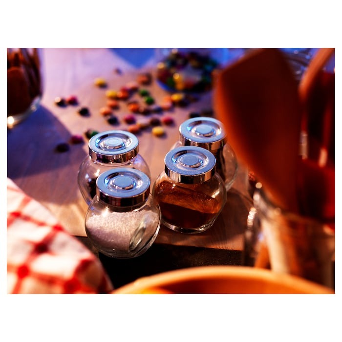 IKEA RAJTAN spice jar in clear glass pack of 4.