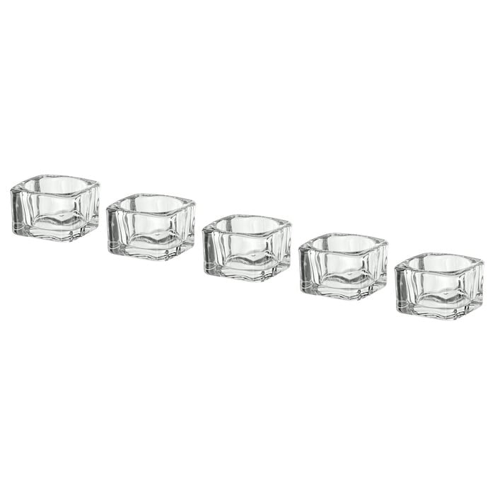 IKEA GLASIG tealight holder clear glass pack of 5.