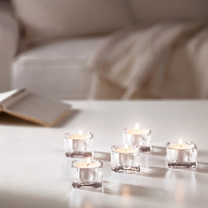IKEA GLASIG tealight holder clear glass pack of 5.
