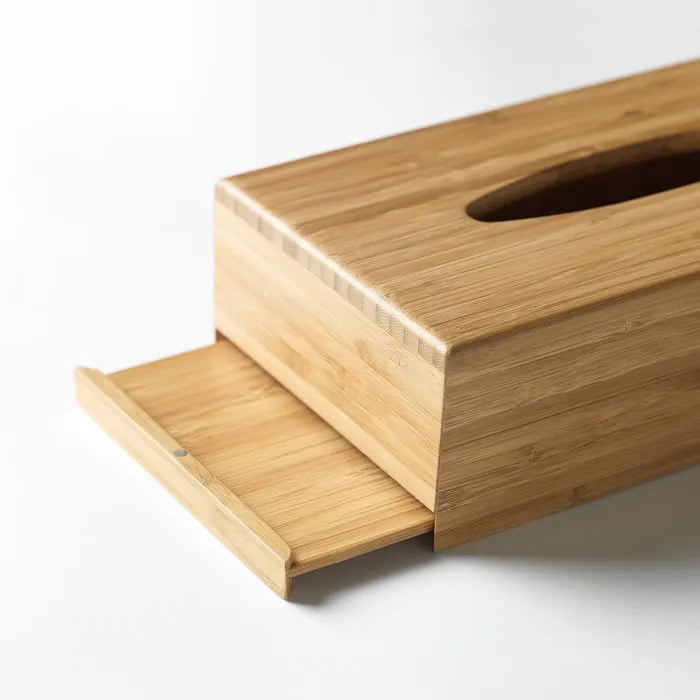 Close-up of IKEA BONDLIAN bamboo tissue box