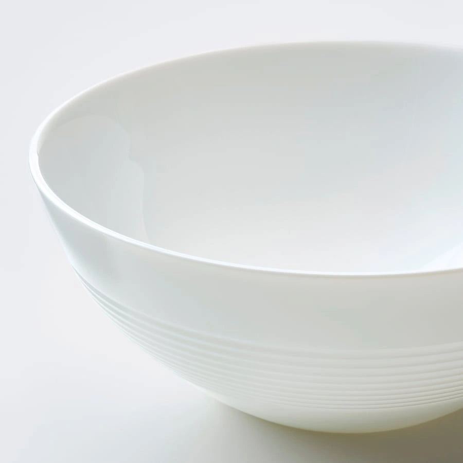 Close-up of IKEA FAVORISERA opal glass bowl