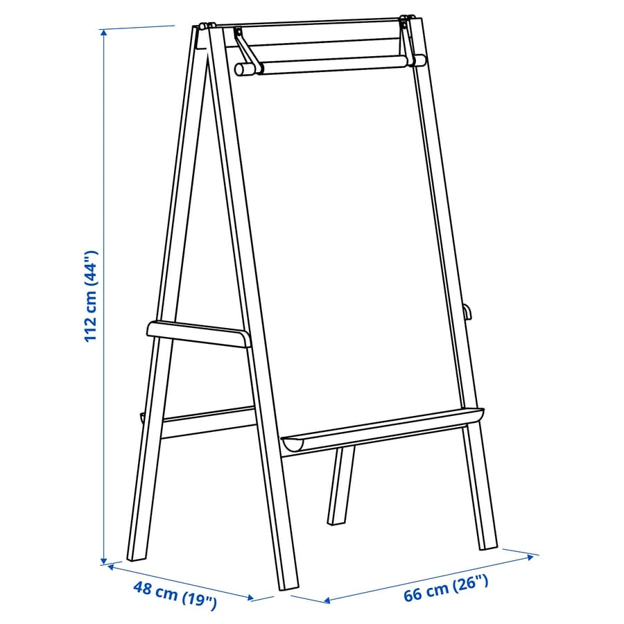 Dimensions of IKEA MÅLA softwood easel for kids