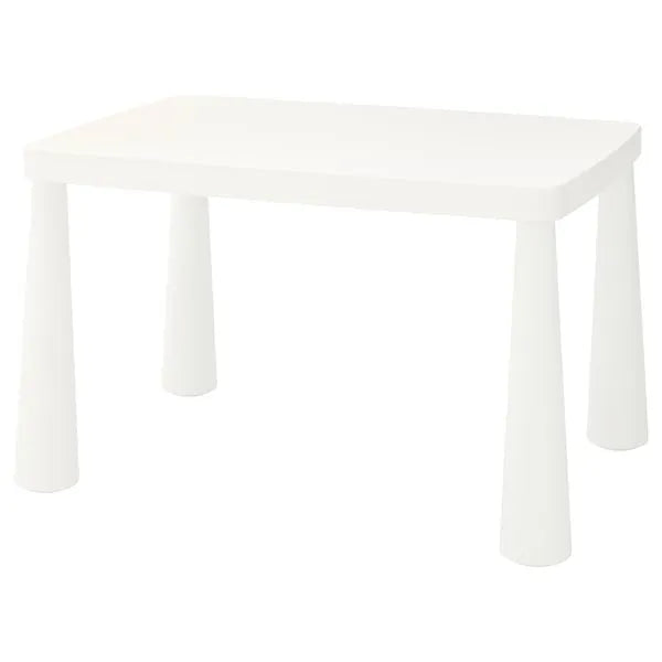 IKEA MAMMUT white children’s table for indoor and outdoor use.