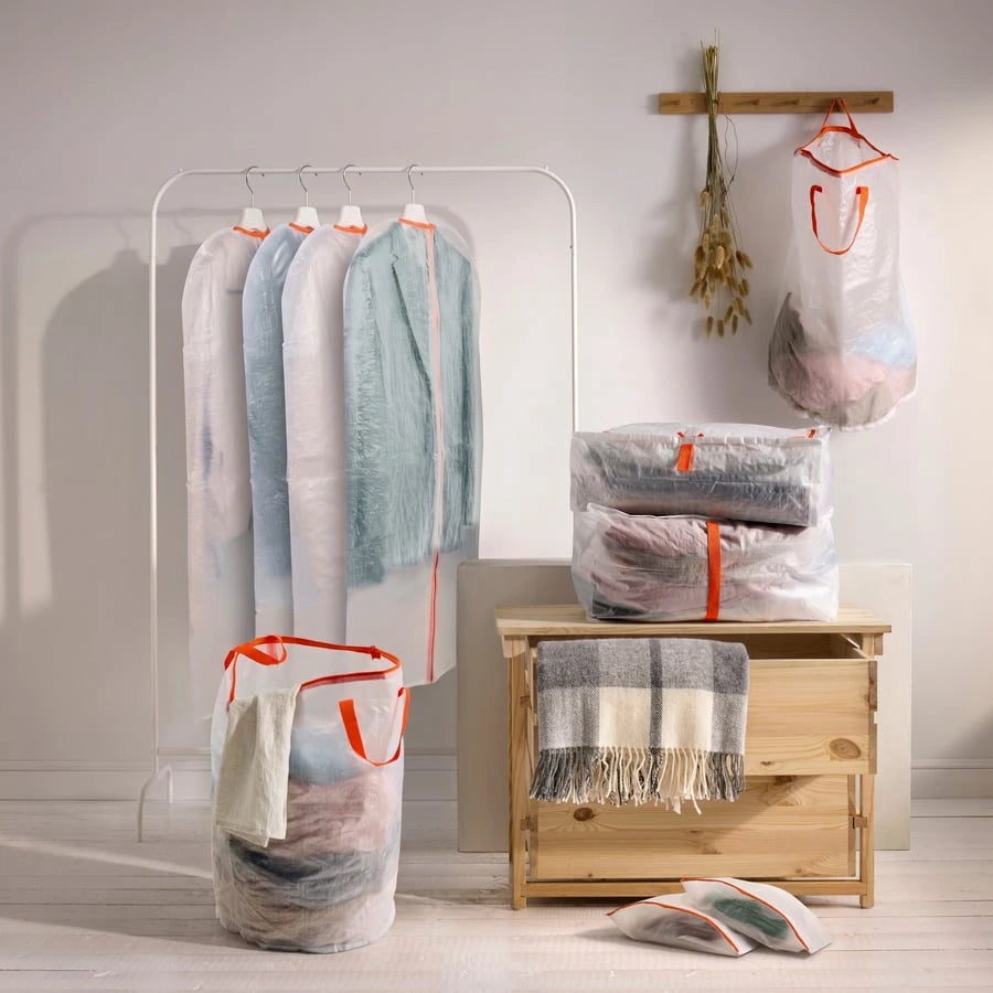 IKEA PARKLA garment cover for clothing storage