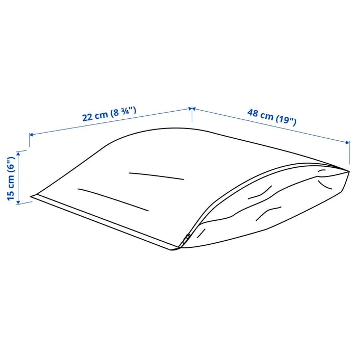 IKEA PARKLA Shoe Bag 48x22 cm with dimensions.