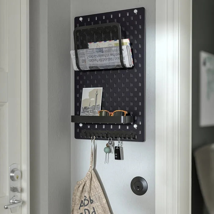 IKEA SKÅDIS Pegboard black 36x56 cm wall organizer.