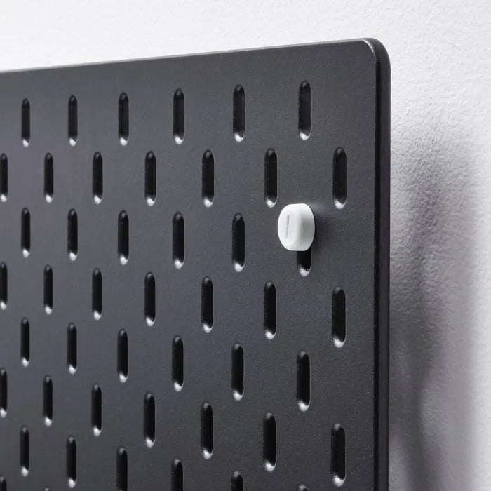 IKEA SKÅDIS black pegboard for office or craft storage.