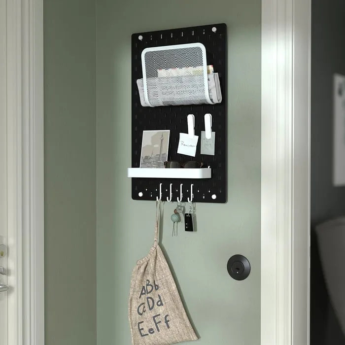 IKEA SKÅDIS Pegboard black 36x56 cm wall organizer.