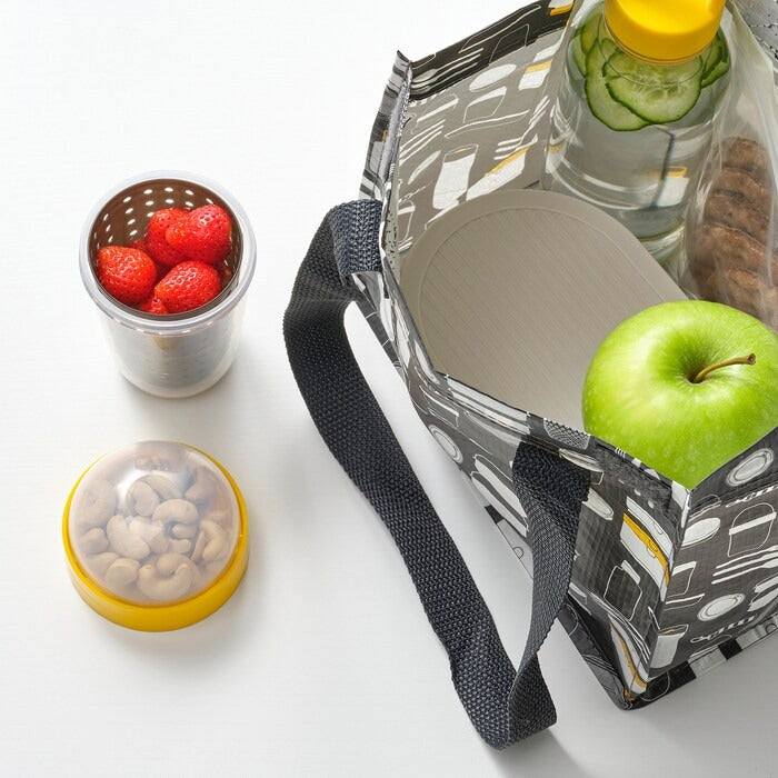 IKEA SPLITTERNY Snack Container in Grey and Yellow Color Size 300 ml.
