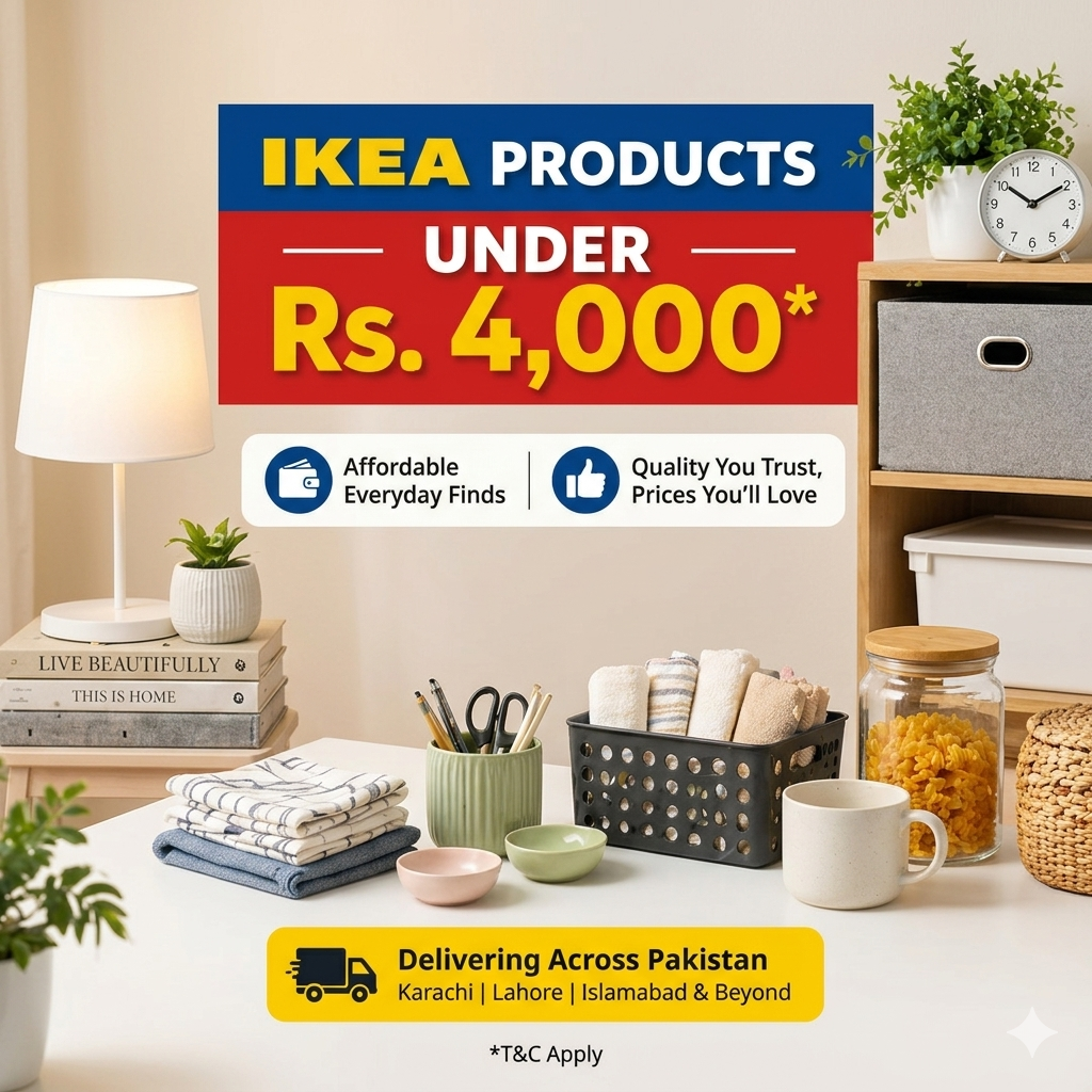 Affordable IKEA products under Rs. 4,000 including home accessories and furniture in Pakistan