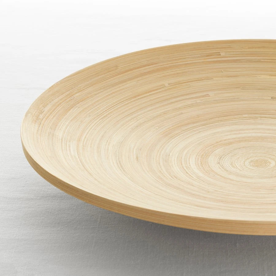 Close-up of natural bamboo IKEA HULTET decoration dish