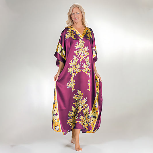 Taylor Burgundy Long Kaftan