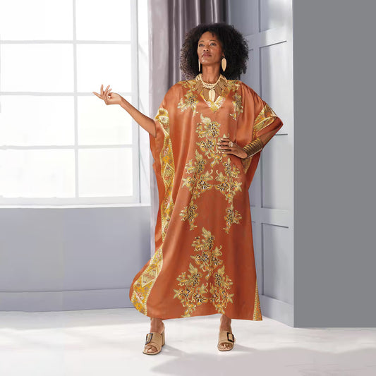 Taylor Coral Long Kaftan
