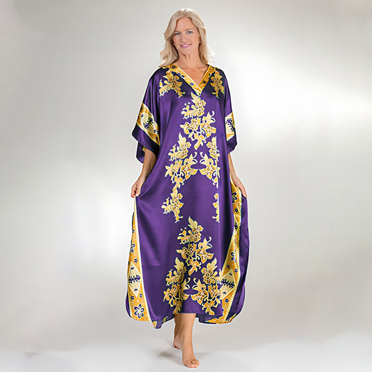 Taylor Dark Purple Long Kaftan