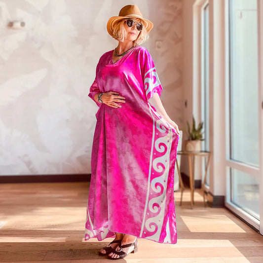 Cecilia Magenta Long Kaftan