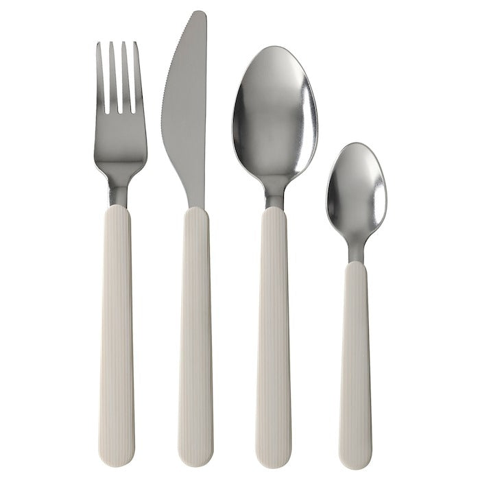 IKEA 16 piece cutlery set in beige color.