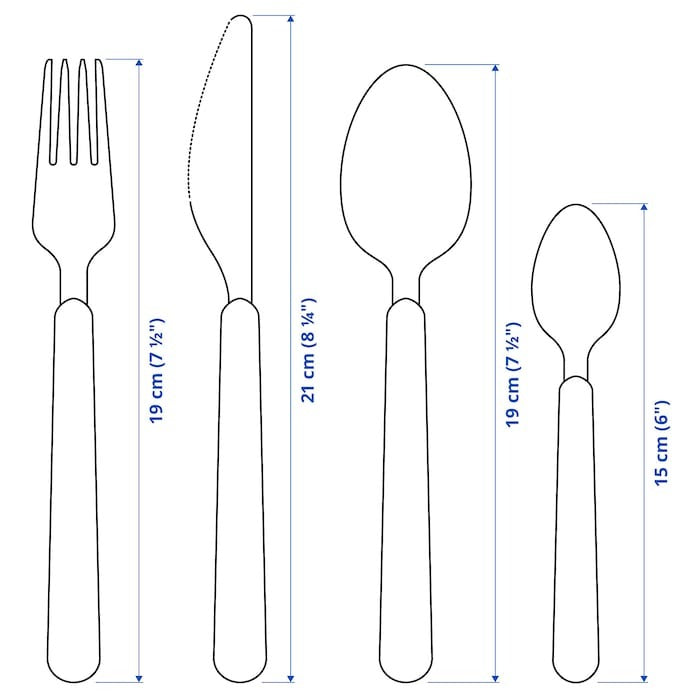 IKEA 16 piece cutlery set in beige color.