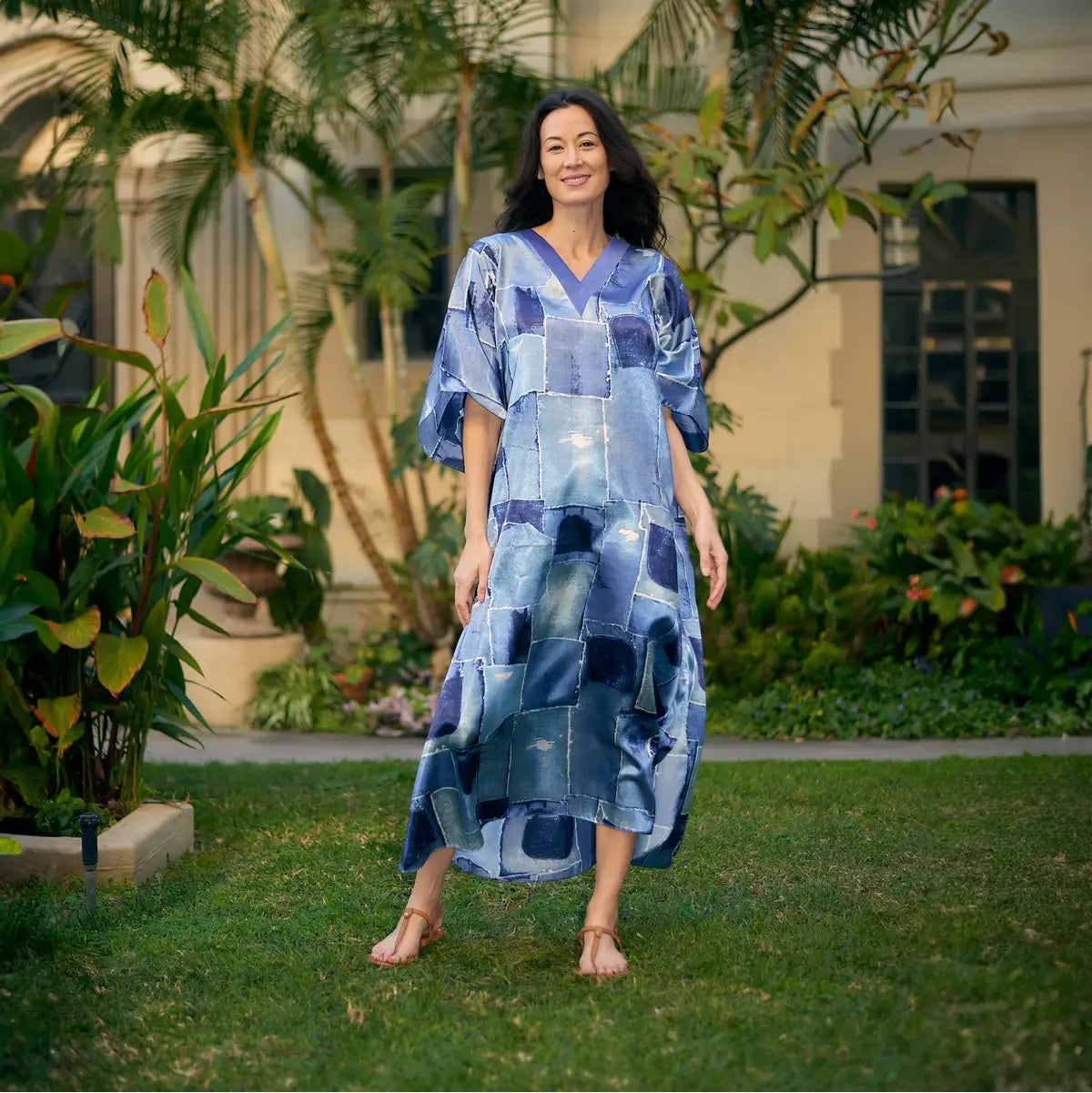 Denim Print Kaftan.