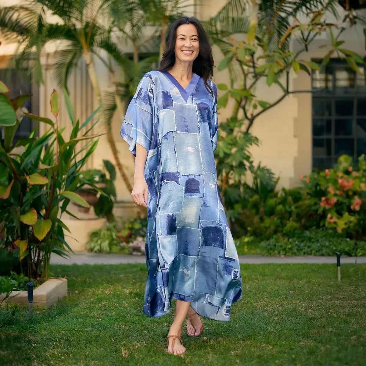 Denim Print Kaftan.