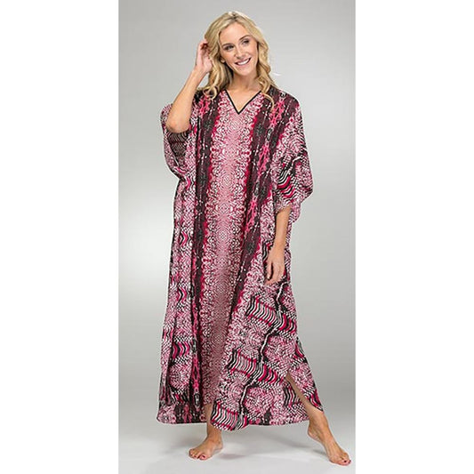 Fuchsia Ruche Kaftan.
