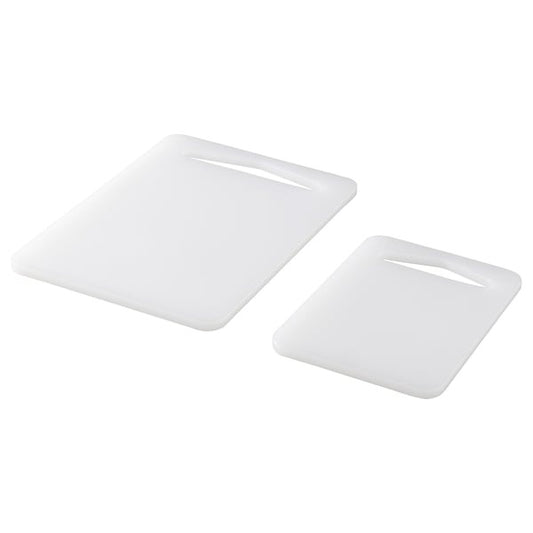 IKEA LEGITIM chopping board set of 2 white kitchen cutting boards.