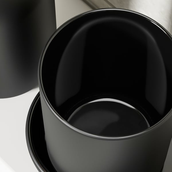 IKEA 3-piece bathroom set in black color.