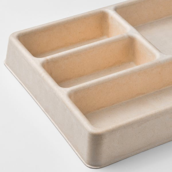 Natural bamboo cable organiser for drawer size is 29x21 cm.