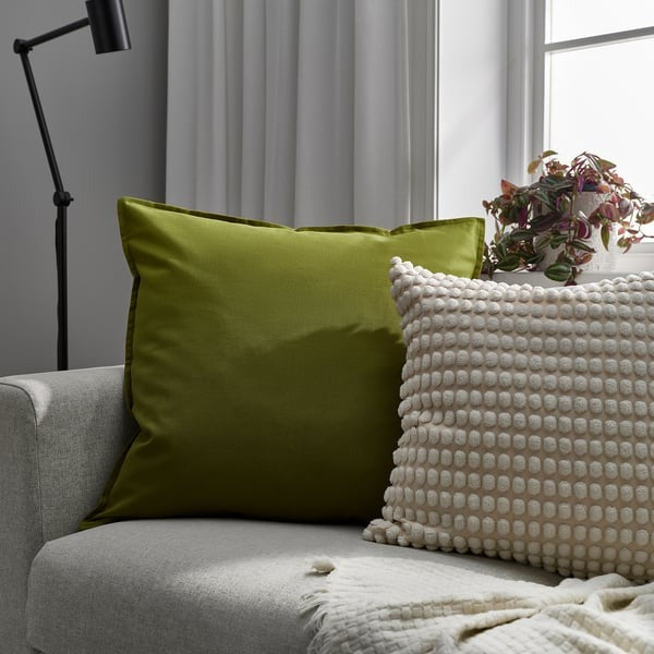 IKEA Cushion Cover Dark Yellow Green Size 65x65 cm GURLI.