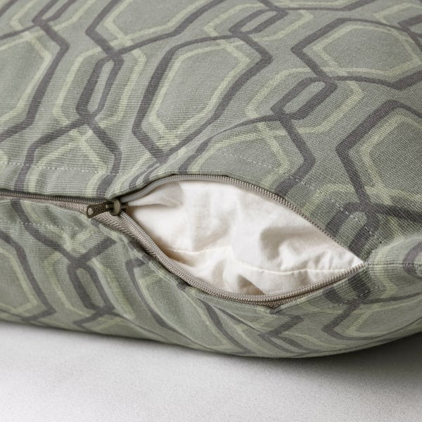 IKEA JÄTTEPOPPEL cushion cover green grey 50x50 cm cotton decorative pillow cover.