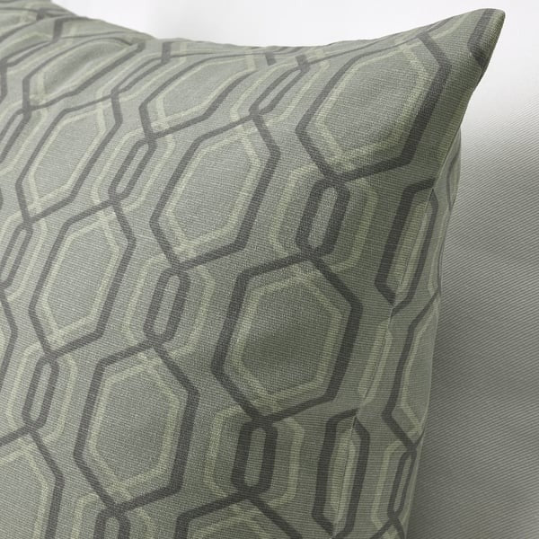 IKEA JÄTTEPOPPEL cushion cover green grey 50x50 cm cotton decorative pillow cover.