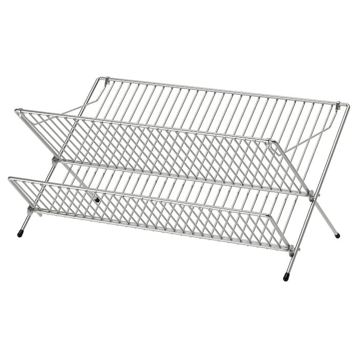 IKEA KVOT dish drainer in stainless steel material.