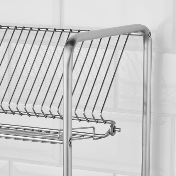 IKEA dish drainer in stainless steel ORDNING closeup picture.