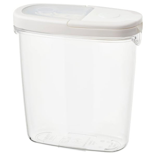 Dry food jar with lid in transparent color size 1.3 liter.