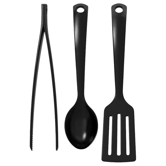 IKEA GNARP 3 Piece Kitchen Utensil Set in Black Color.