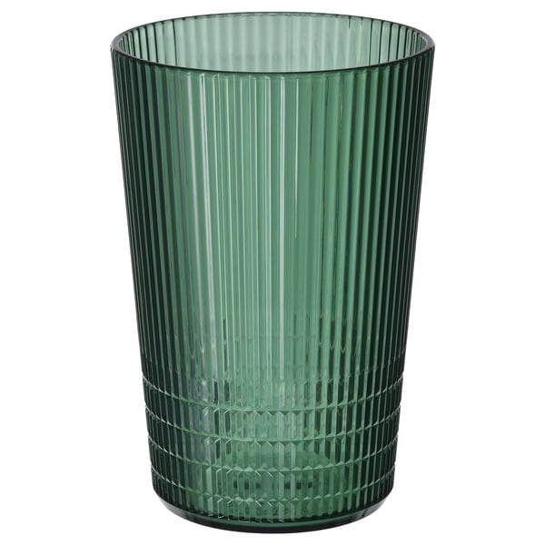 IKEA KALLSINNIG plastic glasses green pack of 6 reusable dishwasher safe 38 cl.